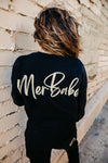 Black Merbabe Fleece Cropped Hoodie